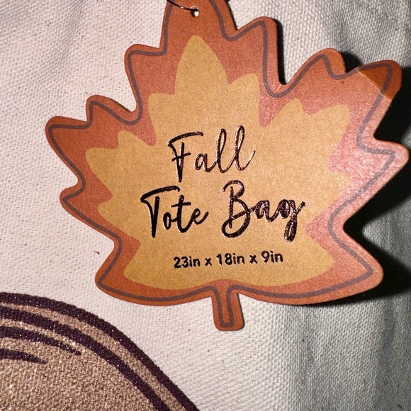 NWT! ThanksGiving Fall “Thanksgiving” Huge Canvas Bag - Picture 4 of 6